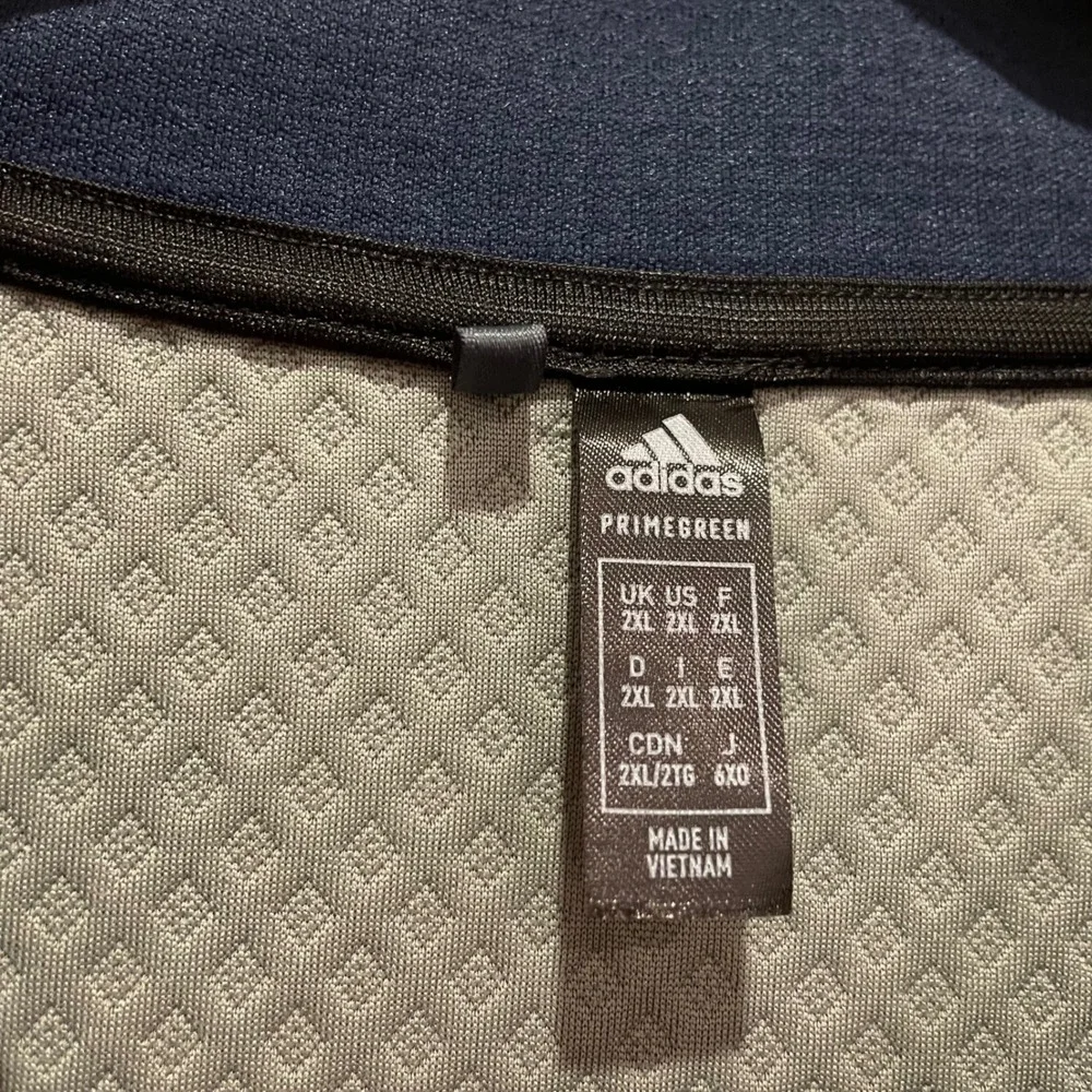 Adidas Real Madrid Abbott 14 Zip‎ Primegreen Pullover Jacket Navy Gray Size 2XL